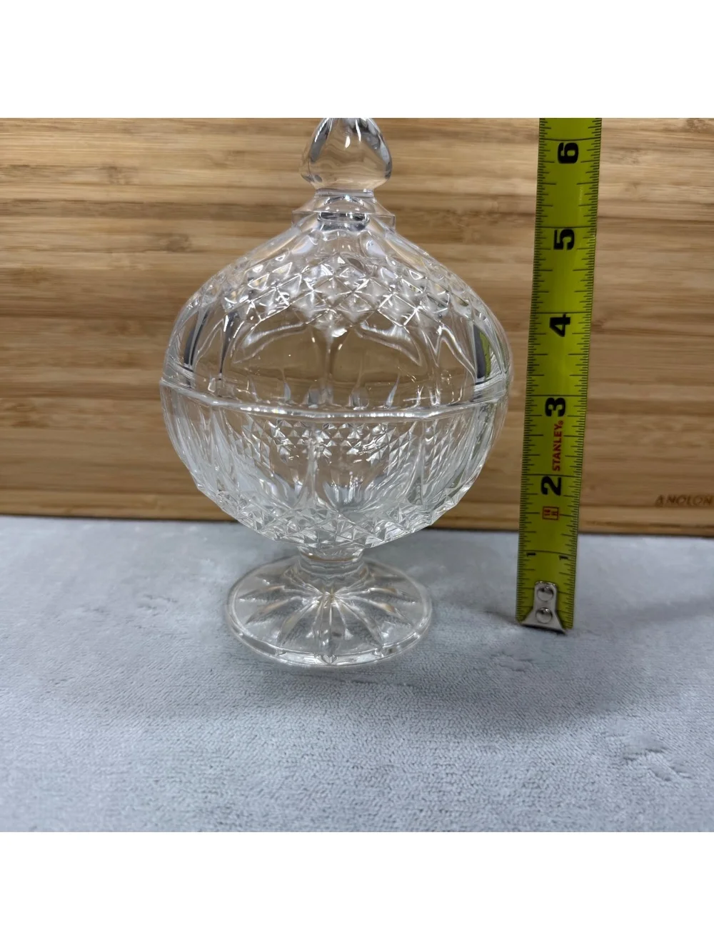 Cristal d'Arques Longchamp 24% Lead Crystal Covered Candy Dish with Lid France